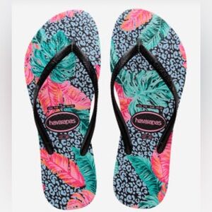 Havaianas Slim Animal Floral Print Flip Flops Size 11/12